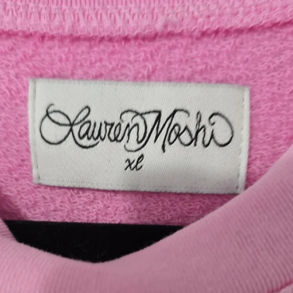Lauren Moshi Pink Sweatshirt with Lip Graphic - Picture 2 of 3